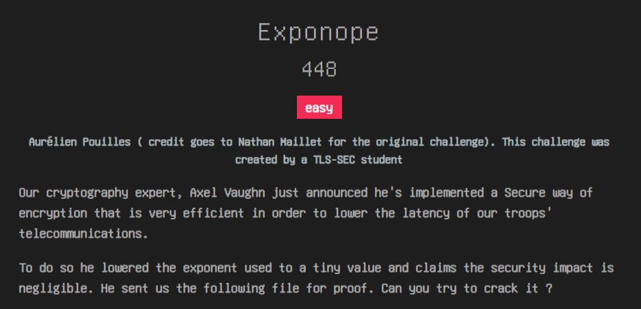 Cracking the "Small" Exponent — A Full Write-Up of “Exponope” (THCON 2026)